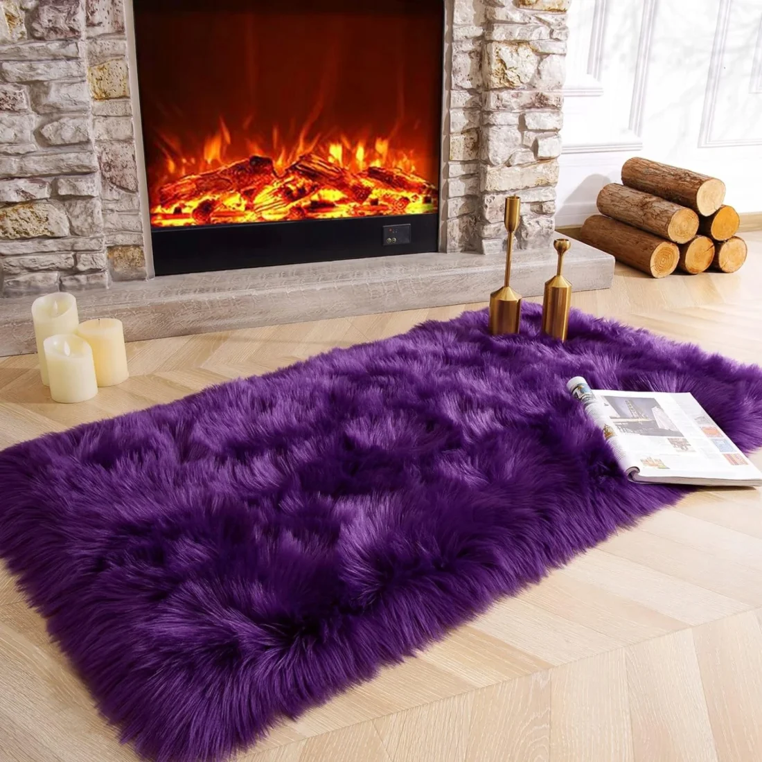 Soft Faux Fur Wool Carpet Area Rug Fluffy Carpets for living room hairy rugs for Bedroom home decor sofa cover floor mats - Image 7