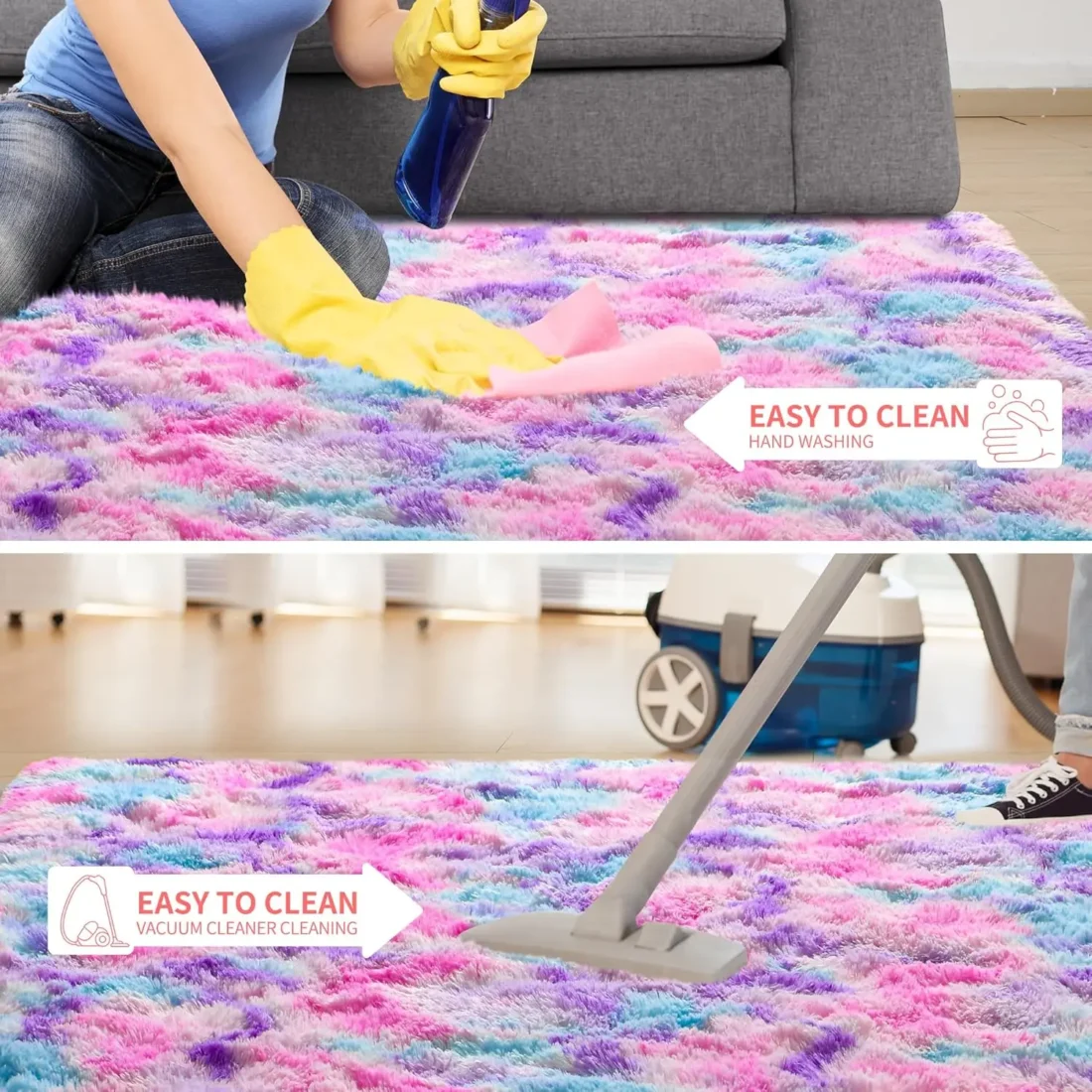 Fluffy Runner Rugs for Bedroom Living Room Soft Shag Rug 3x5 Feet, Non Slip ,Fuzzy Bedside Rug for Kids Boys Room Home Decor - Image 2